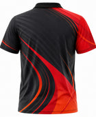Custom Black Sublimated Tennis Shirt – Red Team Polo Jersey for Clubs