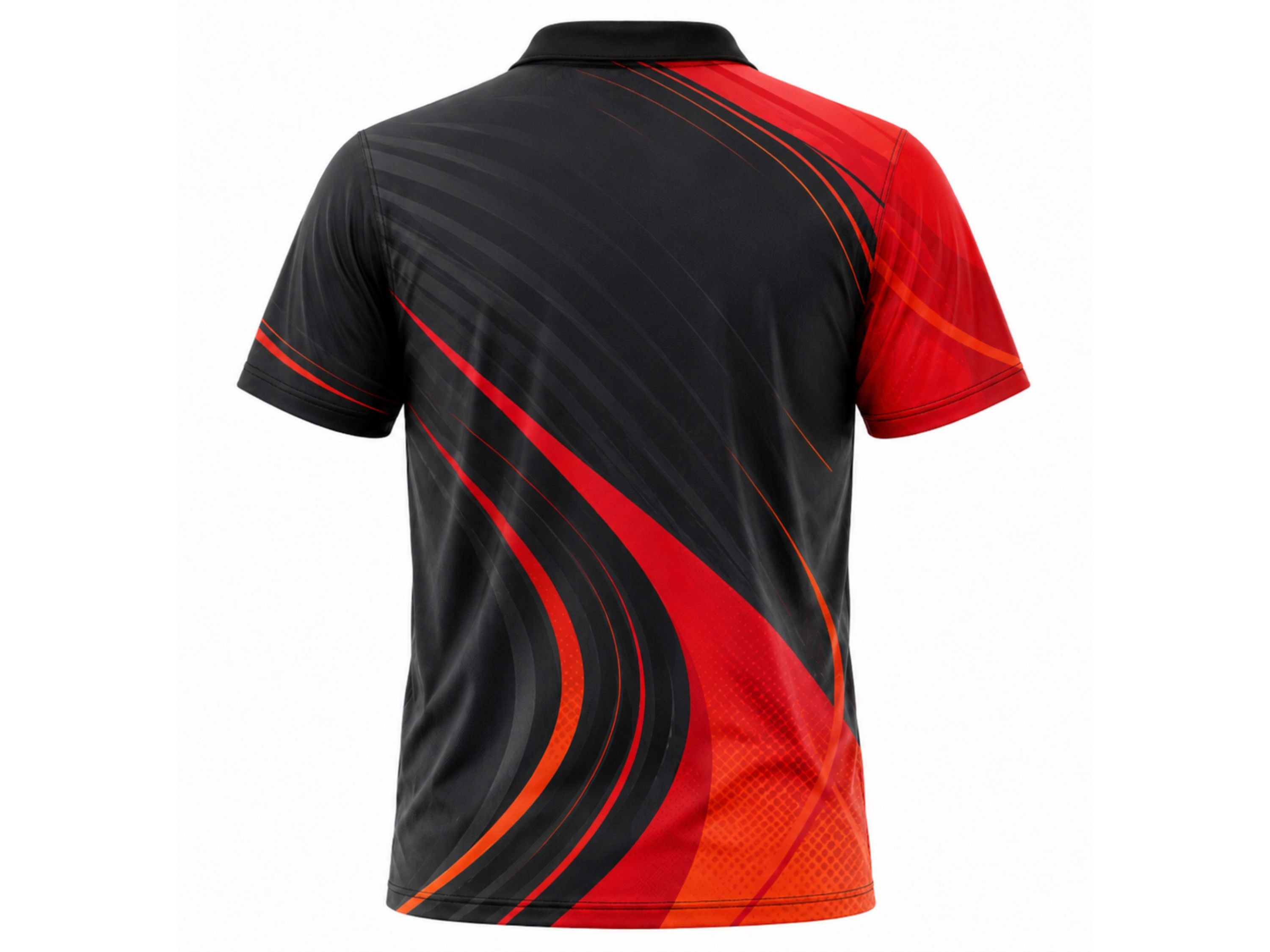 Custom Black Sublimated Tennis Shirt – Red Team Polo Jersey for Clubs