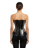 Black PVC Mesh Overbust Corset Wholesale | Semi Sheer Gothic Bustier Manufacturer