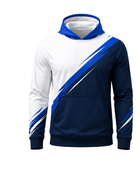 Custom White Navy Baseball Hoodie Jacket | Wholesale Team Warmup Outerwear