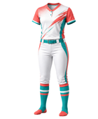White/Teal/Orange Softball Uniform – Wholesale Bulk Team Kit, Low MOQ, B2B Performance Apparel