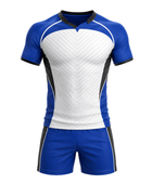Custom White Blue Rugby Sevens Kit | Wholesale Rugby 7s Jersey Shorts Set