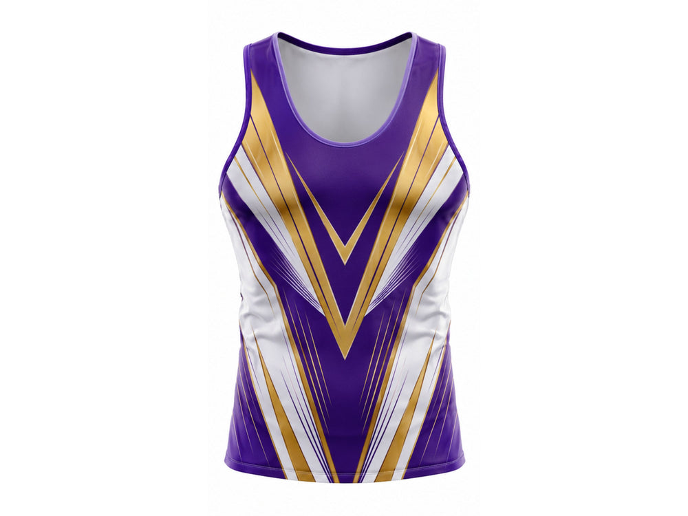 Purple & Gold Wrestling Singlet – Custom Team Uniform, Performance Sportswear, Wholesale Bulk front design preview