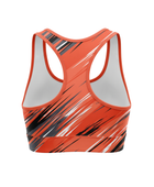 Basketball Sports Bra – Custom Sublimated Coral Orange Black Racerback Design | Wholesale Manufacturer