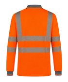 Railway Hi-Vis Long Sleeve Polo Shirt Orange | B2B Low MOQ Railway Workwear Manufacturer