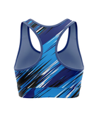 Basketball Sports Bra – Custom Sublimated Electric Blue Black Racerback | Wholesale Manufacturer