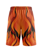 Custom Orange, Yellow, Red & Black Basketball Sublimated Shorts