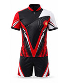 Black, Red & White Archery Uniform – Bulk Team Jersey & Shorts, Low MOQ, Wholesale Performance Set