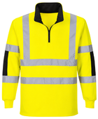 Railway Reflective Quarter-Zip Rugby Shirt Fluorescent Yellow and Black | B2B Low MOQ Railway Workwear Manufacturer