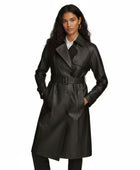 Women’s Genuine Leather Trench Coat Wholesale Custom Private Label Leather Outerwear Manufacturer