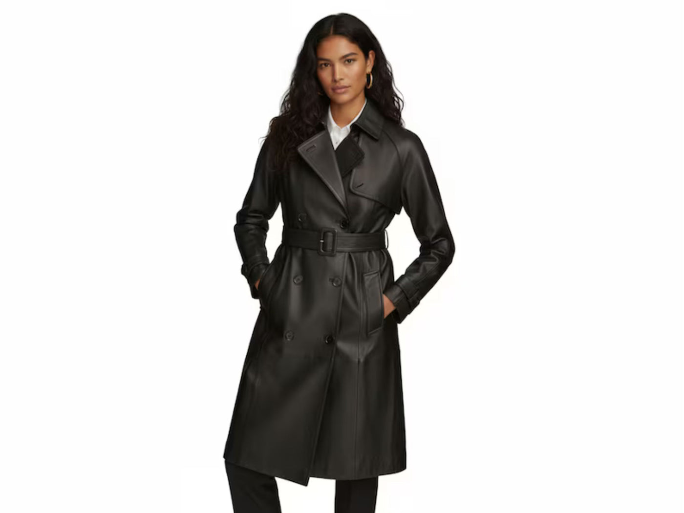 Women’s Genuine Leather Trench Coat Wholesale Custom Private Label Leather Outerwear Manufacturer