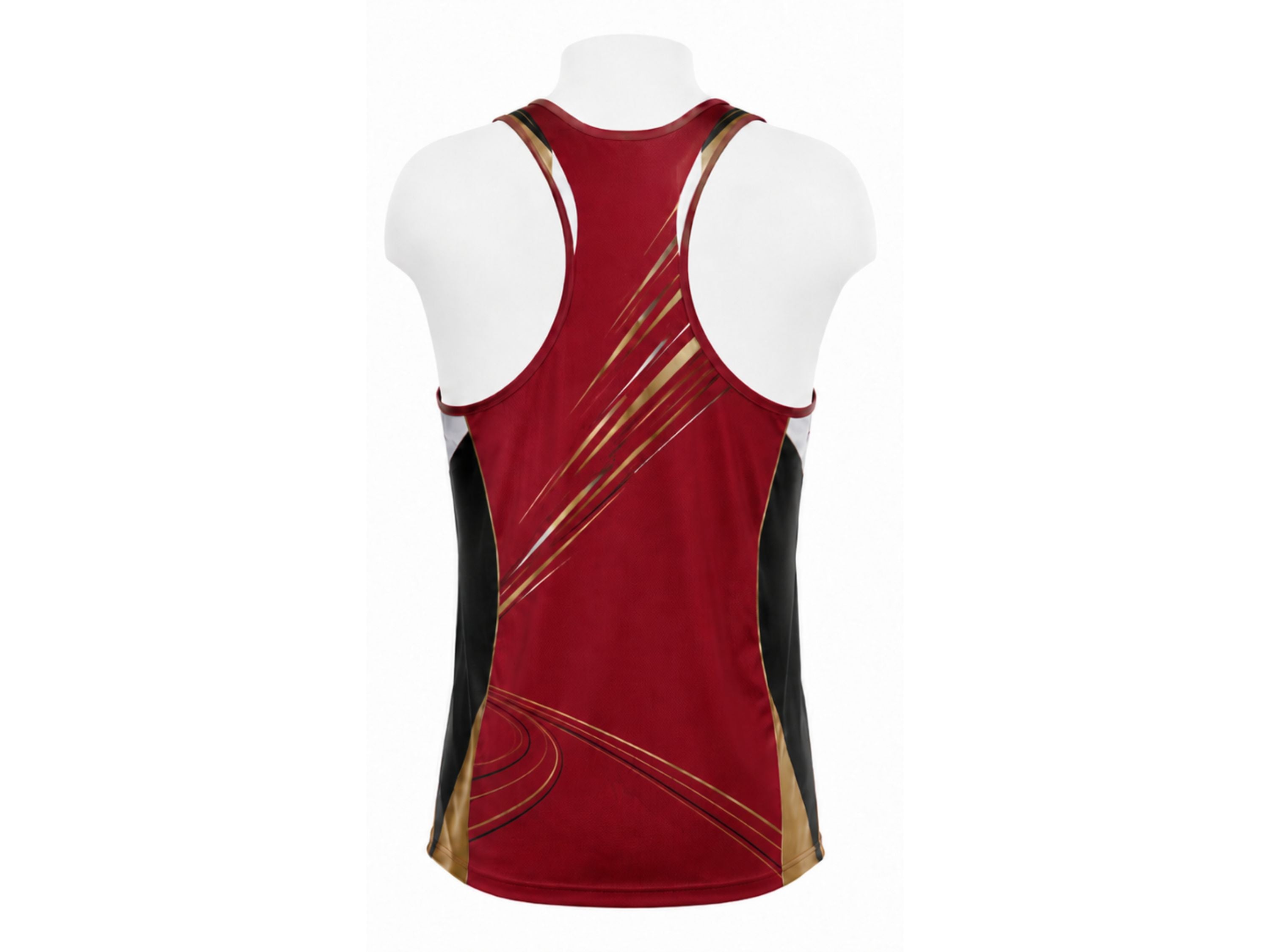 Custom Track & Field Running Singlet | Wholesale Athletics Vest | Maroon Black Gold | Apparels Bridge