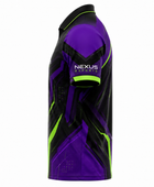 Custom Esports Polo Shirt | Wholesale Gaming Team Polo | Black Purple Green | Apparels Bridge