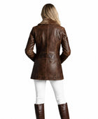 Vintage Brown Sheepskin Leather Jacket Wholesale | Women’s Fur Lined Winter Coat Manufacturer