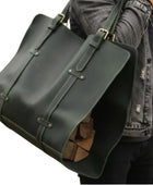 Leather Firewood Carrier Wholesale | Buffalo Leather Log Carrier Tote Bag Fireplace Gift Manufacturer