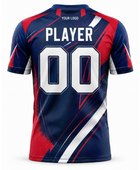 Custom Navy Red Rugby Fanwear Shirt | Wholesale Supporter Team Shirt for Bulk Orders
