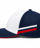 Custom White Navy Red Baseball Cap | Wholesale Team Hat for Bulk Orders and Private Label