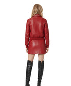 Women’s Genuine Sheep Leather Studded Bomber Jacket Wholesale | Custom Private Label Manufacturer