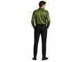 Wholesale Olive Green Satin Men Shirt, Custom Slim Fit Long Sleeve Button Up Shirt Manufacturer for Private Label Brands