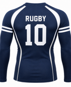Custom Navy Rugby Compression Shirt | Wholesale Long Sleeve Team Base Layer