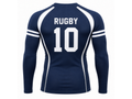Custom Navy Rugby Compression Shirt | Wholesale Long Sleeve Team Base Layer