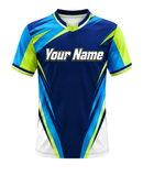 Blue, Lime & White Ping Pong Jersey – Custom Team Table Tennis Jersey, Wholesale Bulk, Low MOQ