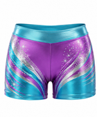 Purple & Teal Dance Team Shorts – Wholesale Bulk Performance Pajama, Low MOQ, B2B Activewear