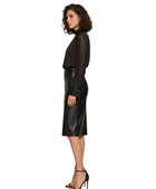 Women’s Genuine Lambskin Leather Midi Pencil Skirt Wholesale | Custom Private Label Skirt Manufacturer