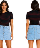 Custom Women’s Light Blue Denim Mini Skirt for Private Labels