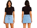 Custom Women’s Light Blue Denim Mini Skirt for Private Labels