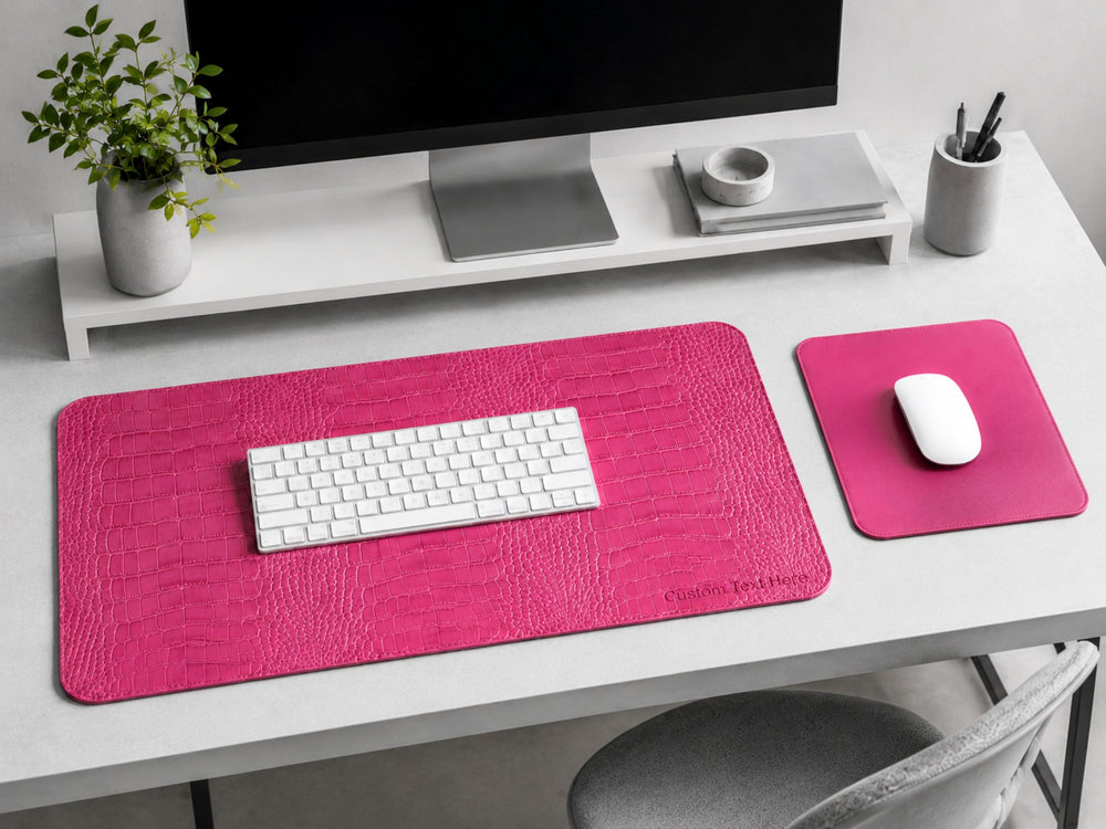 Personalized Leather Desk Mat Wholesale | Custom Size Office Desk Pad Corporate Gift Manufacturer front design preview