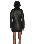 Women’s Lambskin Leather Business Coat Wholesale | Shearling Collar Winter Coat Manufacturer