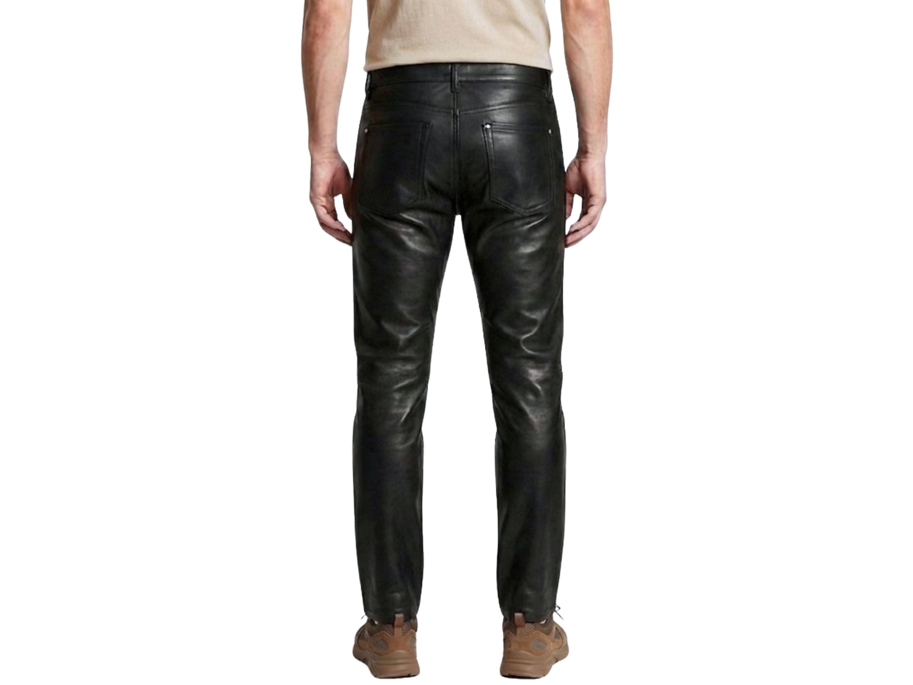 Elephant Metallic Black Faux Leather Wide Leg Jeans Wholesale | Custom Private Label Pants Manufacturer