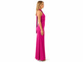 Wholesale Fuchsia Satin Halter Prom Dress, Custom Open Back Formal Gown Manufacturer for Private Label Boutiques