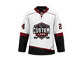 Custom Home Away Ice Hockey Jersey – White Burgundy Black Sublimated Team Jersey for Wholesale Orders