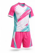 Custom Lacrosse Uniform – Pink & Aqua Polo & Shorts Set, Wholesale Bulk, Low MOQ, Team Uniform