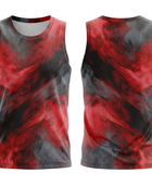Basketball Tank Top – Custom Sublimated Red Black Abstract Design | Wholesale Manufacturer