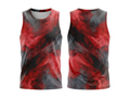 Basketball Tank Top – Custom Sublimated Red Black Abstract Design | Wholesale Manufacturer