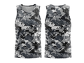 Basketball Tank Top – Custom Gray Digital Camo Sublimated Design | Wholesale Manufacturer