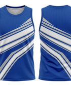 Basketball Tank Top – Custom Sublimated Royal Blue White Diagonal Design | Wholesale Manufacturer