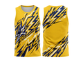 Basketball Tank Top – Custom Sublimated Yellow Navy Lightning Design | Wholesale Manufacturer