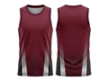 Basketball Tank Top – Custom Sublimated Burgundy Gray Side Panel Design | Wholesale Manufacturer