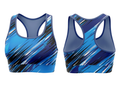 Basketball Sports Bra – Custom Sublimated Electric Blue Black Racerback | Wholesale Manufacturer