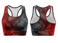 Basketball Sports Bra – Custom Sublimated Burgundy Charcoal Racerback | Wholesale Manufacturer