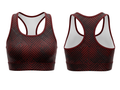 Basketball Sports Bra – Custom Sublimated Burgundy Black Geometric Racerback | Wholesale Manufacturer