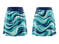 Basketball Skort – Custom Sublimated Teal Navy Wave Design | Wholesale Manufacturer