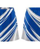 Basketball Skort – Custom Sublimated Royal Blue White Stripe Design | Wholesale Manufacturer