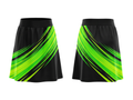 Basketball Skort – Custom Sublimated Black Lime Green Streak Design | Wholesale Manufacturer
