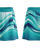 Basketball Skort – Custom Sublimated Aqua Teal Ocean Wave Design | Wholesale Manufacturer