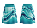 Basketball Skort – Custom Sublimated Aqua Teal Ocean Wave Design | Wholesale Manufacturer